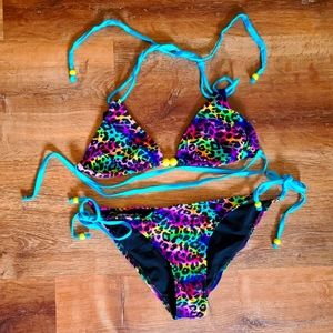 Rainbow Cheetah Print Bikini
